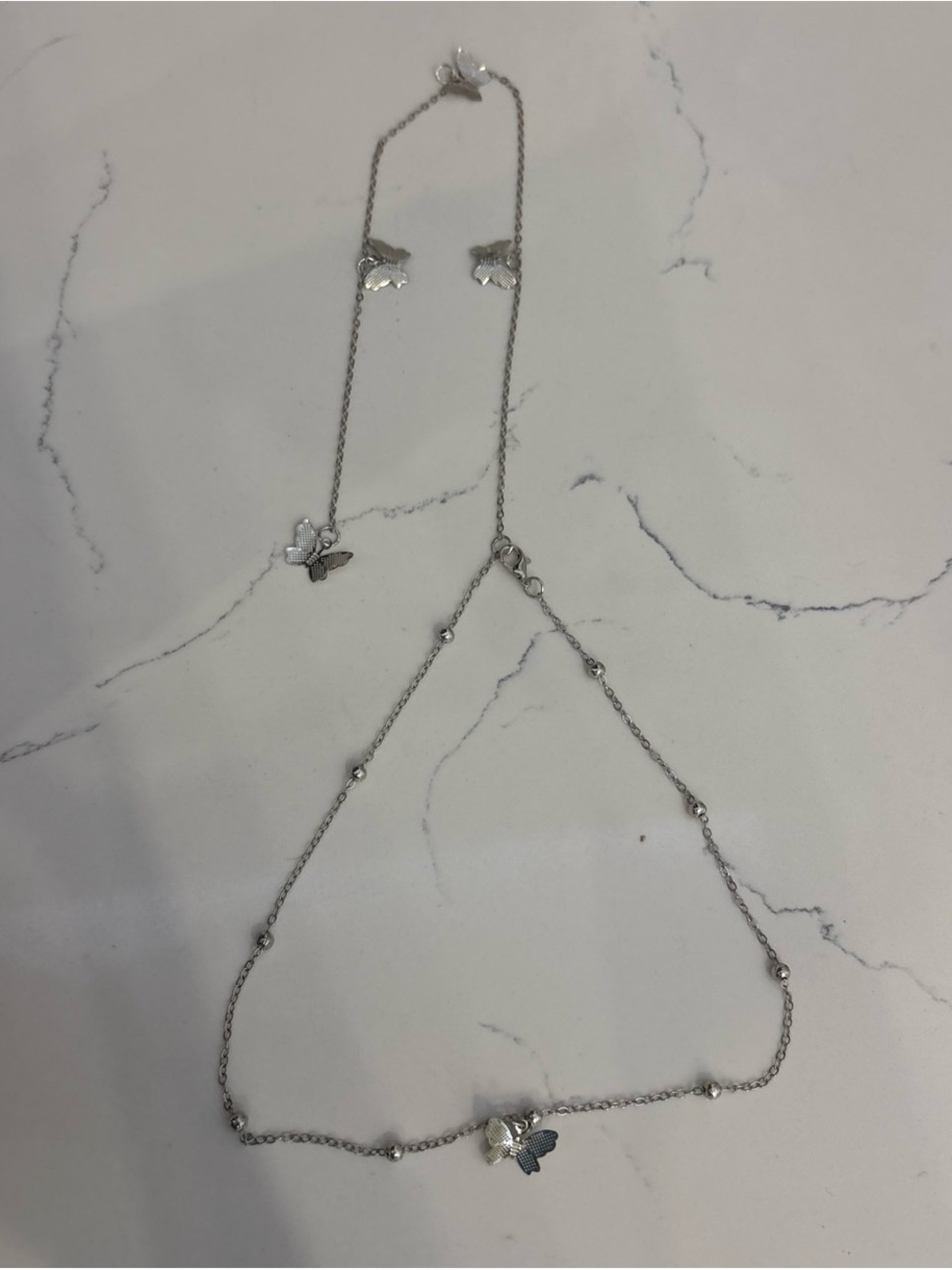 Silver Butterfly Backchain Necklace - Women Jewelry